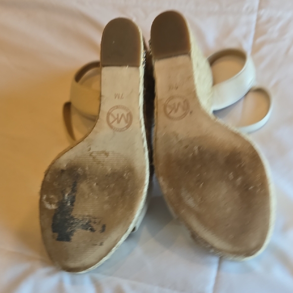 MICHAEL Michael Kors Jill Cream Espadrille Wedge Sandals Size 7 - Picture 8 of 10